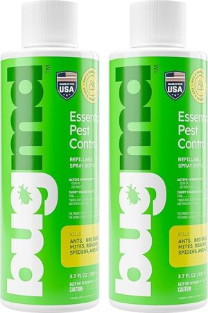BugMD Pest Control Essential Oil Concentrate (37 oz, 2 Pack) - Plant Powered Bug Spray Quick Kills Flies, Ants, Roaches, Mosquitoes, and More