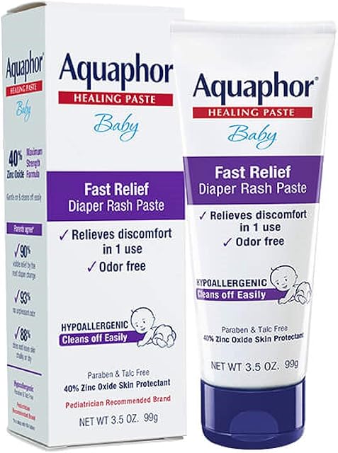 Aquaphor Baby Diaper Rash Paste - For Serious Diaper Rash and Flare-ups - 35 Oz Tube