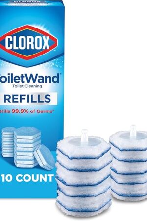 CLOROX ToiletWand Toilet Cleaning Refills, Disinfecting Scrubbing Pads, 10 Count (Pack May Vary)
