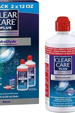 Clear Care Plus Cleaning Solution with Lens Case, Twin Pack, Multi, 12 Oz, Pack of 2