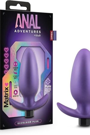 Blush Adult Sex Toys for Women Men Gay - Adventures Matrix Silicone Vibrating Anal Plug - 4.75" | 10 Mode Butt Plug Vibrator for Prostate or Anal Pleasure | StayPut Design & AnchorTech Base Butt Toy