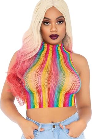 Women's Fishnet Crop Top