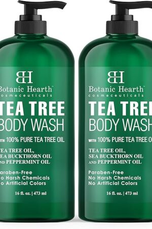 Botanic Hearth Tea Tree Body Wash | 16 Fl Oz | Helps Soothe Itchy, Dry Skin, Antifungal Body Wash With 100% Pure Tea Tree Oil | Sulfate Free, Paraben Free, For Men And Women Set Of 2