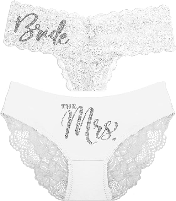 Bride Panties - Honeymoon Lingerie, Bachelorette Party, Bridal Shower Gifts - Lace Panty Set
