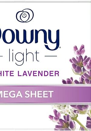 Downy Light Mega Dryer Sheets, Fabric Softener Dryer Sheets, White Lavender, 180 Count