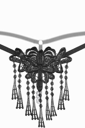 Women's Sexy Underwear Pearl Tassel G-String Lace Thongs Panties Underwear Low Rise T-Back Underpants