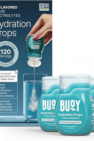 Buoy Electrolyte Drops | 120 Servings | No Sugar, No Sweeteners | Trace Minerals, Vitamins & Antioxidants | Unflavored, Subtle Mineral Taste | Daily Hydration Supplement (Unflavored - 3 Pack)