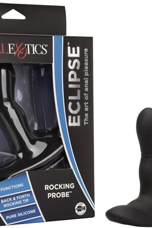 CalExotics Silicone Wireless Rocking Probe ? Silicone Vibrator Prostate Anal Plug ? Adult Stimulator Fetish Sex Toy for Couples - Black