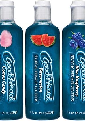 Doc Johnson Goodhead - Slick Head Glide - Strawberry, Cotton Candy, Watermelon, Blue Raspberry, Mint - 5 Pack - 1 Fl. Ounce ., Strawberry, Cotton Candy, Watermelon, Blue Raspberry, Mint