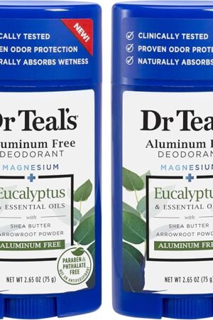 Dr Teals Eucalyptus Deodorant Gift Set (2 Pack, 265oz Ea) - Eucalyptus Essential Oils with Shea Butter & Arrowroot Powder - Aluminum, Paraben, & Phthalate Free - Dermatologist Tested