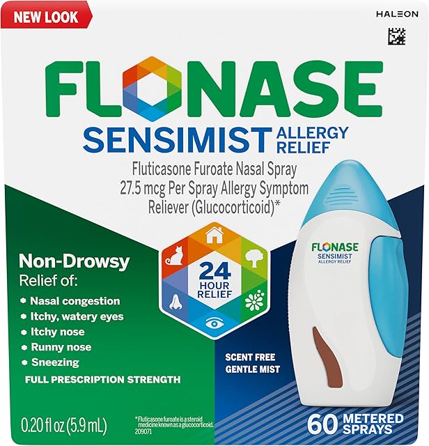 Flonase Sensimist Allergy Relief Nasal Spray for Non-Drowsy, 24-Hour Multi-Symptom Allergy Relief ? 60 Sprays