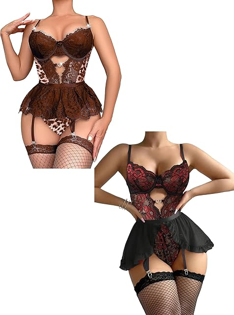 Corset Bodysuit Underwire Lingerie Set Teddy Boudoir Outfits Sexy Lingerie For Women Stockings