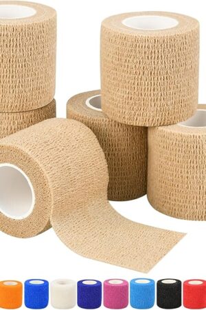 1"/2"/3"/4" Self Adhesive Bandage Wraps, 6/12/24/48 Pack Vet Wraps, 12 Colors to Choose, 5 Yard Self Adherent Wraps for Sports, Wrist, Ankle and Swelling