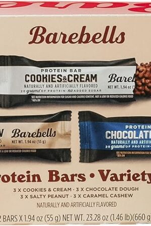 Barebells Protein Bars Variety Pack - 12 Count, 19oz Bars - Protein Snacks with 20g of High Protein - Chocolate Protein Bar with 1g of Total Sugars - Perfect on The Go Protein Snack & Breakfast Bars