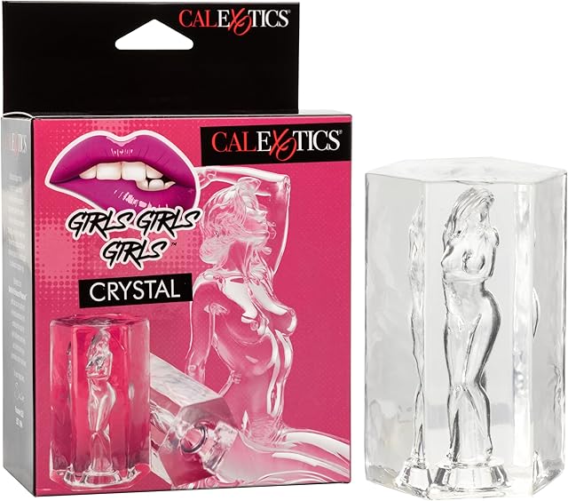 CalExotics Girls Girls Girls Crystal Male Masturbator, See Through Transparent Design and Closed End Superior Suction - SE-0892-05-3