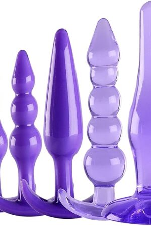 YiFeng 6PCS Anal Trainer Kit Butt Plugs Beginner Set Silicone Prostate Massager (Purple)
