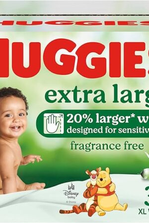 Huggies Extra Large Baby Wipes, Unscented, 9 Flip-Top Packs, 378 XL Wipes Total, Packaging May Vary