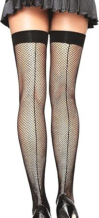 Women's Fishnet Thigh Highs with Backseam