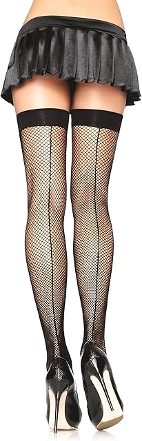 Women's Fishnet Thigh Highs with Backseam