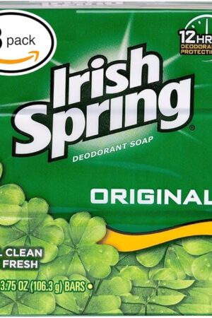(PACK OF 3 BARS) Irish Spring ORIGINAL SCENT Bar Soap for Men& Women 12-HOUR ODOR / DEODORANT PROTECTION! For Healthy Feeling Skin Great for Hands, Face & Body! (3 Bars, 375oz Each Bar)
