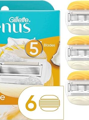 Gillette Venus ComfortGlide Womens Razor Blade Refills, 6 Count, Infused with Olay Coconut Scent