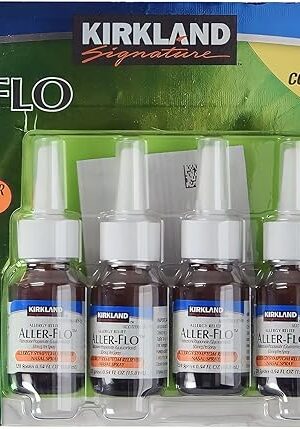 KIRKLAND Signature Aller-Flo Fluticasone Propionate (Glucorticoid) 5 Bottles x 120 Metered Sprays 054 Fl OZ per Bottle (158 mL x 5) 270 OZ Total (79 mL Total) 600 Total Sprays Total, 1-Pack