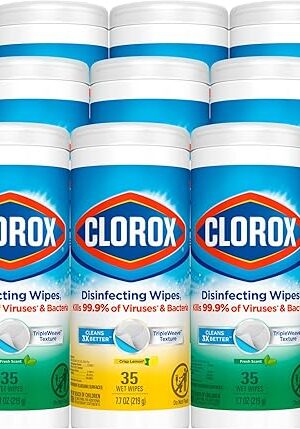 Clorox Disinfecting Wipes Value Pack, Cleaning Wipes, 35 Count Each, Pack of 15 (Package May Vary)