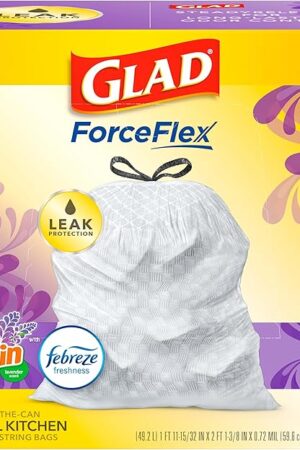 Glad Tall Kitchen Trash Bags 13 Gallon, Gain Lavender Garbage Bags, Odorshield with Drawstring, 80 Count