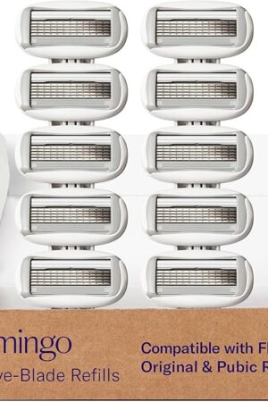 FLAMINGO Women's Razor 5-Blade Refills - Razors for Women - 10ct