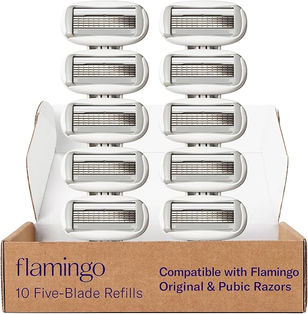 FLAMINGO Women's Razor 5-Blade Refills - Razors for Women - 10ct
