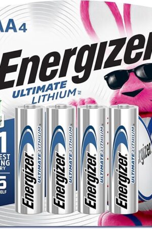 Energizer Ultimate Lithium AA Batteries, World's Longest Lasting Battery for High-Tech Devices (4 Each), Black (EVEL91BP4)
