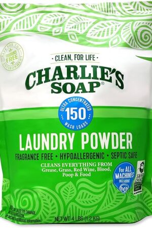 Charlie?s Soap Laundry Powder New (150 Loads, 1 Pack) Fragrance Free Hypoallergenic Plant Based Deep Cleaning Laundry Powder ? Biodegradable Eco Friendly Sustainable Laundry Detergent