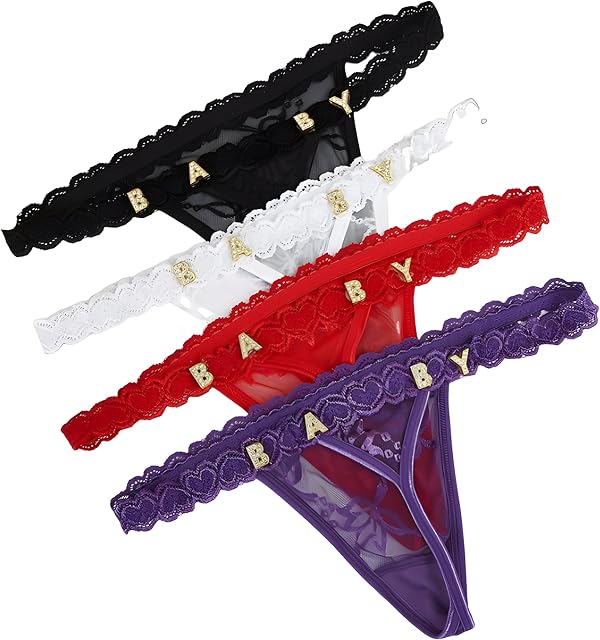 Custom Name Thongs for Women Sexy Lace Thong With Rhinestone Letters Personalized lingerie for women 94lb-154lb
