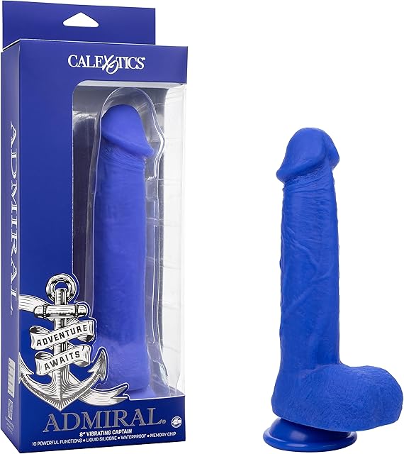 CalExotics Admiral 8" Vibrating Captain Realistic Dildo, Rechargeable Vibrator - SE-6018-20-3