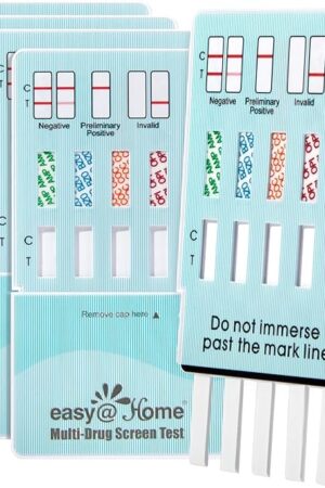 Easy@Home Multi-Drug Screen Test: Testing Amphetamine Oxazepam Cocaine Morphine Cannabinoids Home Urine Drug Testing Kits - #EDOAP-754 (5 Pack)