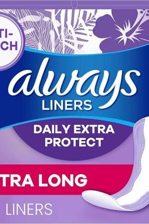 Always Daily Extra Protect Liners, Extra Long Length, Unscented Panty Liners, Feel Clean and Comfortable for up to 10 Hours, 116 Count (Packaging May Vary)