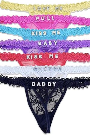 Custom Thong 2 Pack Personalized Thongs with Names,Sexy Panties for Women G-String