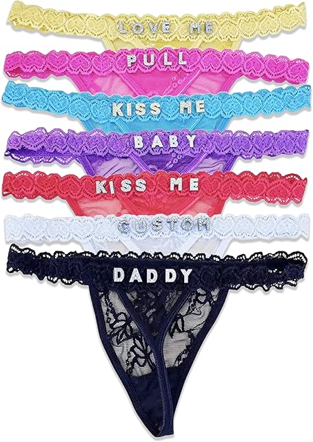 Custom Thong 2 Pack Personalized Thongs with Names,Sexy Panties for Women G-String