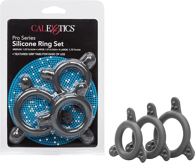 CalExotics Pro Series Silicone Cock Ring Set, Black (43062)