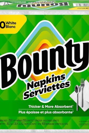 Bounty Paper Napkins, White, 400 Count