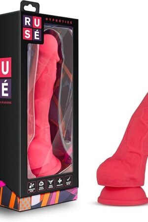 Blush Ruse 7.5 Inch Dual-Density Silicone Dildo for Beginners - Suction-Cup & Strap-On Harness Compatible - Realistic Girthy Penis for Vaginal & Anal Stimulation - Adult Sex Toys for Women Men Couples