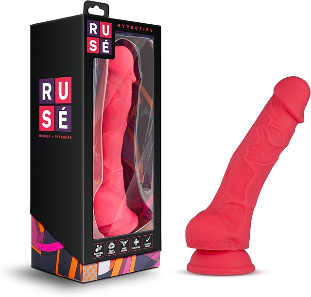 Blush Ruse 7.5 Inch Dual-Density Silicone Dildo for Beginners - Suction-Cup & Strap-On Harness Compatible - Realistic Girthy Penis for Vaginal & Anal Stimulation - Adult Sex Toys for Women Men Couples