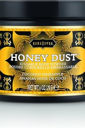 KAMA SUTRA Honey Dust Coconut Pineapple 6 oz/170 g - Kissable Body Powder with Feather Tickler/Applicator - Wicks Away Moisture for Sensual Body Experience