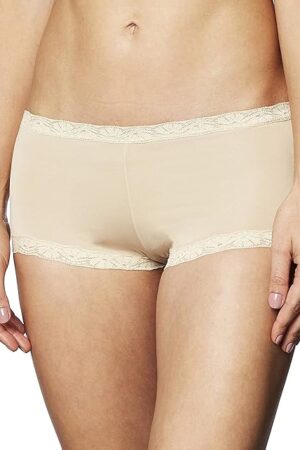 Women's One Fab Fit Boyshorts, Low-Rise Fit Microfiber Boyshort Panties with Lace