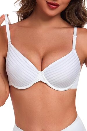 Womens Push Up Bras Sexy Sheer Mesh Full Coverage Unlined Underwire Bra