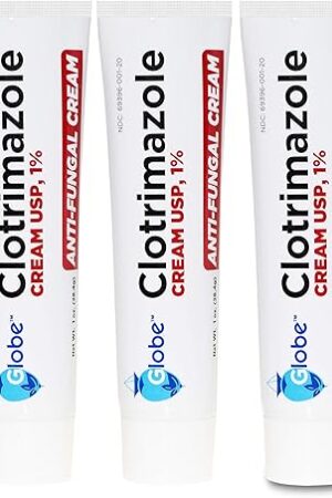 (5 pack) Globe Clotrimazole Antifungal Cream 1% (1 oz) Relieves the itching, burning, cracking and scaling associated with fungal infections | Compare to the Name Brand Active Ingredient