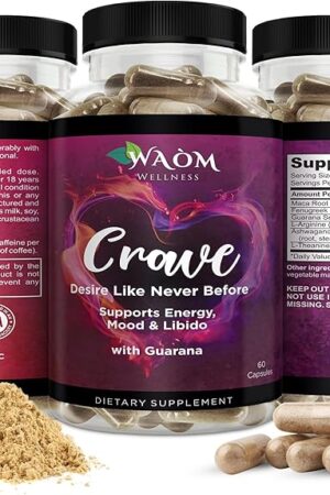 Crave  Womens Desire Booster with Maca, Ashwagandha & L-Theanine  Natural Energy, Mood & Hormone Balance Support  60 Vegan Capsules