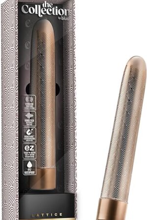 Blush The Collection Lattice 675" Slim G-Spot Vibrator - Vaginal, Clitoral, Nipple Stimulator - Cordless, IPX7, 10 Deep RumboTech Vibes, Limited Edition Adult Sex Toy for Women & Couple - (Rose Gold)