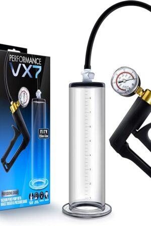 Blush Novelties Sex Toys - Male VX7 Performance Enhancement Penis Pump System - 9.5 Inch Cylinder - Manual Cock Extender Vacuum Pump for Stronger Bigger Erection - Sexual Stimulation Device for Men