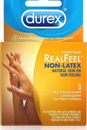 Durex Condom Real Feel Non Latex Condoms, 3 Count